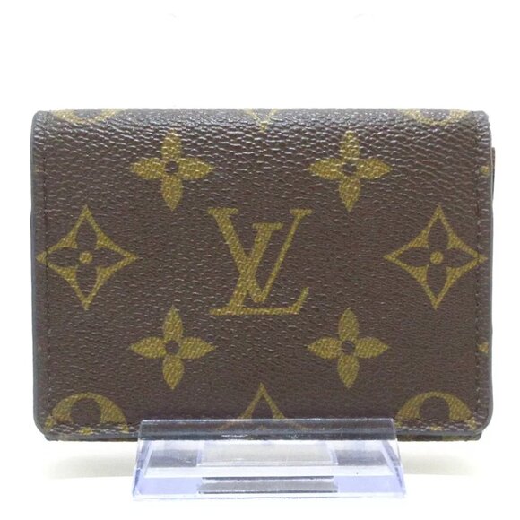 Auth LOUIS VUITTON Enveloppe Carte de Visite M63801 Monogram CA4127 Card Case - Picture 1 of 8